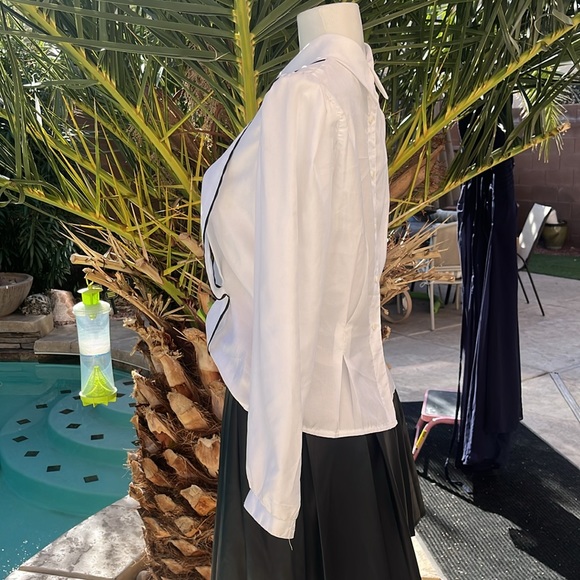 Vintage Retro White & Black Blouse - Picture 8 of 8